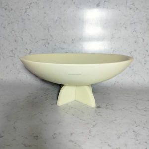 Bols à fruits et à salade en résine de grande taille, ronds et écologiques, modernes et raffinés, avec bols de service faits à la main de qualité supérieure, blanc cassé - Product Image 4