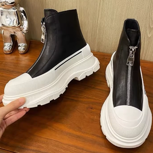 Baskets de luxe à lacets pour hommes et femmes 2026 – Chaussures à semelle épaisse de haute qualité avec empeigne en cuir véritable antidérapantes - Product Image 1