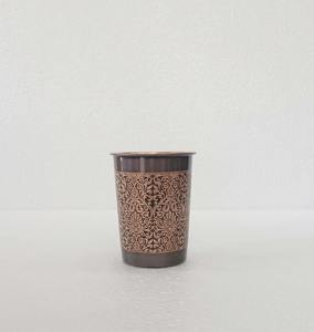 Juego de 2 vasos de vidrio negro cobrizo de diseño, perfecto para beber agua a diario, mesa de comedor, servicio de invitados, fiestas y eventos, uso en la cocina. - Product Image 3