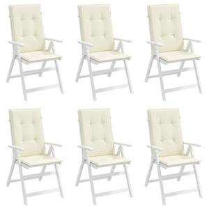 6 Pcs Crème Jardin Highback Chaise Coussins 47.2 "x 19.7" x 1.2 "Extérieur Tissu Oreillers et Coussins - Product Image 3