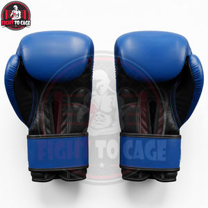 Guantes de Competición de PU Negros y Azules de Alta Calidad, Gruesos y Personalizados para Entrenamiento y Combate, para Mayor Protección y Comodidad - Product Image 3