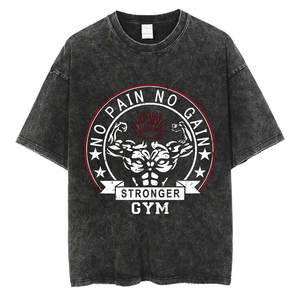 Camisetas de Hombre Estilo Urbano con Lavado Ácido, Impresión Completa, Ecológicas, de Secado Rápido y Transpirables, de Poliéster/Algodón - Product Image 6