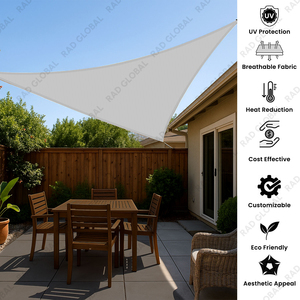 Voile d'ombrage triangulaire d'extérieur résistante aux UV pour jardin, auvent de terrasse, abri de voiture - Product Image 2