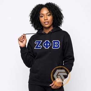 GREEK TREASURES, Sudadera con Capucha de Algodón Transpirable para Mujer, con Logotipo Personalizado Bordado de Zeta Phi Beta, Nueva Llegada - Product Image 3