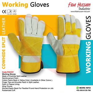 Vente en gros Gants de travail en cuir de vache fendu pour hommes Gants de construction canadiens pour l'hiver du Pakistan - Product Image 5