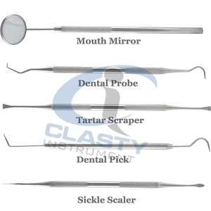 Kit d'outils de nettoyage buccal dentaire portable en acier inoxydable, certifié CE Classe I, détartreur manuel pour le nettoyage des dents destiné aux dentistes - Product Image 4