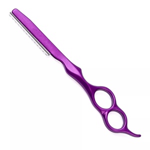 Ciseaux à cheveux professionnels à lame unique en acier inoxydable, rasoir pour barbier, usage en salon, pour droitiers, manche long en plastique, Ryzer Studio - Product Image 5