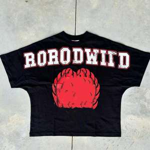 T-shirts graphiques sérigraphiés coupe courte et ample, style streetwear, 250 g/m², 100 % coton, pour hommes - Product Image 6