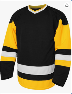 High Quality Custom Logo Design Black Gold Yellow Practice Ice Hockey Jersey Durable Breathable Mesh Training Ice Hockey Shirts - Product Image 4