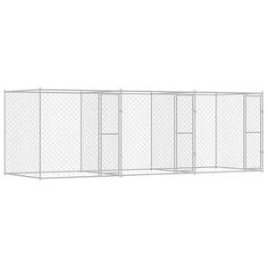 Jaula para Perros de Acero Galvanizado Plateado 236.22 X 78.74 X 78.74 Pulgadas para Mascotas, Uso Interior Duradero, Razas Grandes - Product Image 4