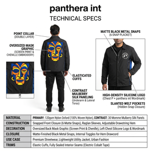 เสื้อโค้ชผู้ชายแบบสั่งทำพิเศษ 120GSM ไนลอนผสมไหมมัลเบอร์รี่ ทรงบ็อกซี่ สตรีทแวร์ ปิดซิป ปักลายเชนิลล์ความหนาแน่นสูง รับผลิตแบบ OEM - Product Image 5