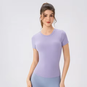 Women's Crew Neck Short Sleeve T-<b>Shirt</b> Solid Color Slim Fit Casual Jersey Knit 100% Cotton Breathable All Seasons Wear - Product Image 4