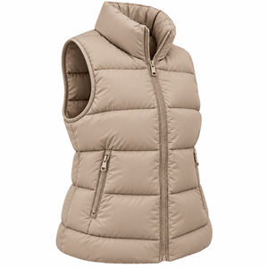 Custom <b>Women</b> Puffer <b>Vest</b> Sleeveless Winter Jacket Padded Bodywarmer Stand Collar Solid Color Custom <b>Womens</b> Puffer Waistcoat - Product Image 3