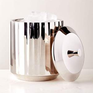 Cubo para hielo de acero inoxidable con tapa, cubo para hielo de doble pared, cubo para hielo aislado, cubo para hielo de bar, cubo enfriador de vino - Product Image 5