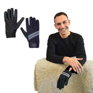 Gants légers en cuir de mouton pleine fleur, antidérapants, respirants, réfléchissants, avec fermeture éclair, pour fauteuil roulant, gym et sports de plein air - Product Image 6