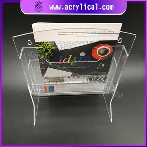 2025 clair grand stockage acrylique porte-revues porte-brochure et organisateur de fichiers support debout de bureau sur les reliures de Table - Product Image 4