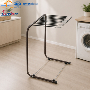 Fabriqué à Taïwan, séchoir à vêtements à 12 cintres pour pantalons et serviettes, pour l'organisation de la maison, usage professionnel en salon - Product Image 5