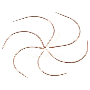 Rose Gold Plated Stainless Steel C-Curve Hair Extension Needles Set Professional Weft Sewing Tools for <b>Wig</b> Making - Product Image 1