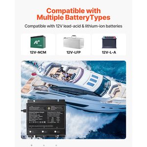 Caricabatterie intelligente marino impermeabile IP68 a 3 vie 10A 12V per batterie agli ioni di litio - Product Image 5