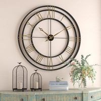 Jam Dinding Logam Besar Dengan Desain Modern Untuk Dekorasi Ruang Tamu Dan Penataan Interior Rumah Mewah