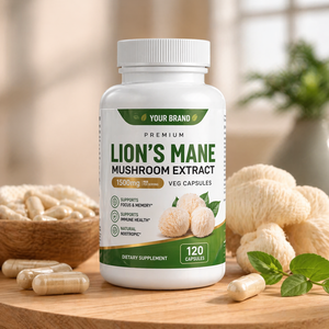 Cápsulas de Melena de León OEM, Extracto de Hongo Premium, Suplemento Herbal para el Apoyo Cognitivo, la Memoria y la Concentración - Product Image 1