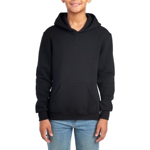 Sweat-shirts pour enfants de haute qualité en gros, couleur noire unie, sweat-shirts pour garçons en coton mélangé French Terry, sweat-shirts pour enfants personnalisés - Product Image 1