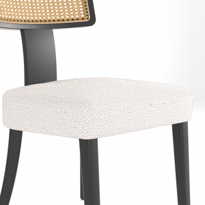 Set di 2 Sedie da Pranzo in Legno Massello e Rattan Stile Mid-Century Moderno con Schienale a Rete per Sala da Pranzo - Product Image 6