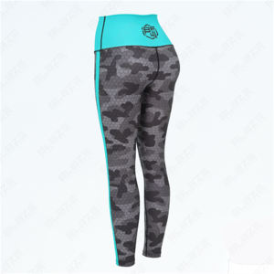 Pantalon de yoga personnalisé sans couture avec tissu élasthanne/nylon ceinture élastique pour flexibilité confort taille élastique leggings de yoga - Product Image 3