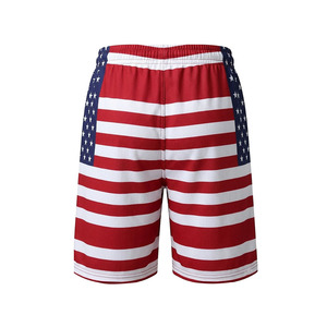 Camiseta de hombre con estampado de la bandera estadounidense, cuello redondo, informal, para verano, de punto, poliéster, manga corta, conjunto de dos piezas con pantalones cortos. - Product Image 6