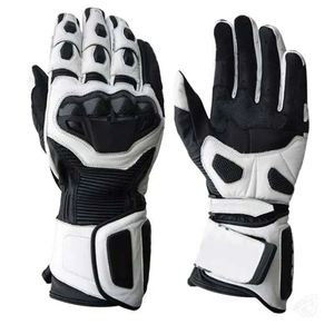 Gants de moto TGP à doigts entiers en cuir respirant antidérapant avec fermeture auto-agrippante pour la conduite unisexe en extérieur - Product Image 5