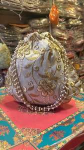 High Quality Handmade Personalization Fashionable Ethnic Wedding <b>Black</b> Potli Bags Wrist Handbag Coin Wedding Return Gift Bags - Product Image 1