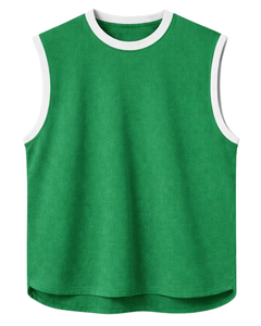 Custom <b>Green</b> Sleeveless Tank <b>Top</b> Men Casual Gym <b>Vest</b> Breathable Cotton Summer Shirt Athletic Loose Fit Sportswear Training <b>Top</b> - Product Image 1