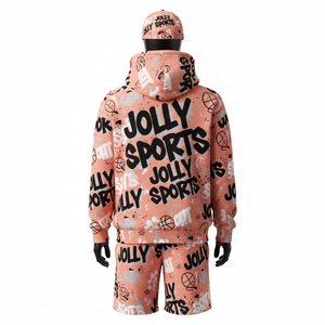 Ensemble sweat-shirt et short pour homme, 320 GSM, coton lourd et polyester, tissu French Terry, toucher doux, logo sublimé. - Product Image 2