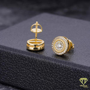 Pendientes de Diamantes Redondos Cultivados en Laboratorio, Plata de Ley 925, Joyería Elegante y de Lujo, Regalo Ideal - Product Image 3
