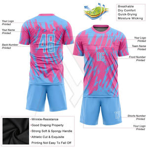 Conjunto de Uniforme de Fútbol de Entrenamiento, Camiseta y Pantalones Cortos de Fútbol de Poliéster, Equipación Personalizada para Equipos, Proveedor de Fábrica OEM - Product Image 5