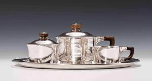 Premium tabletop decor silver finish tea <b>set</b> handcrafted metalware modern serve <b>set</b> elegant <b>beverage</b> service tea <b>serving</b> tray - Product Image 3