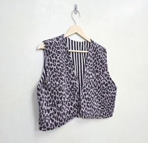 Grey Floral Cotton Breathable Quilted Vest <b>Coat</b> Sleeveless Vintage Inspired Outerwear for Women Short Jacket - Product Image 5
