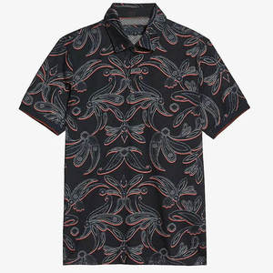 Chemises pour hommes en tissu de qualité supérieure, brodées, tricotées, décontractées, avec poche, anti-plis, 100 % coton, manches courtes pour l'été - Product Image 1