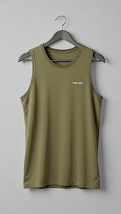 เสื้อกล้ามคอกลมสีน้ำเงินล้วนสำหรับผู้ชาย ระบายอากาศได้ดี แห้งเร็ว เป็นมิตรกับสิ่งแวดล้อม เหมาะสำหรับออกกำลังกาย สวมใส่สบายๆ หรือเล่นกีฬา พิมพ์ลายซิลค์สกรีน ผ้าเนื้อยืด - Product Image 4