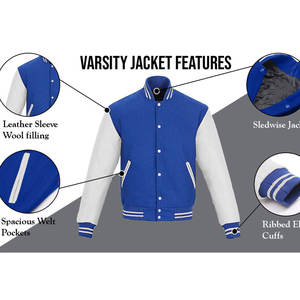 เสื้อแจ็คเก็ตเบสบอลทรงบอมเบอร์แบบวิทยาลัยสำหรับฤดูหนาว  ปักลายด้านหน้า  ทรงเข้ารูป  แขนหนัง  มีฮู้ด  เป็นมิตรต่อสิ่งแวดล้อม คุณภาพสูง - Product Image 5