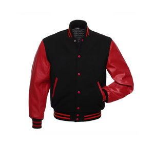 OEM Manufacturer High Quality Windproof Varsity <b>Jacket</b> Men Chenille Embroidery <b>Leather</b> Sleeves Custom Baseball Letterman - Product Image 6