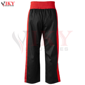 Newest Good Selling 2026 Black <b>Red</b> Contrast Color New Arrival Highest Quality Stain Adult Wear Polycotton Kick Boxing <b>Trousers</b> - Product Image 2
