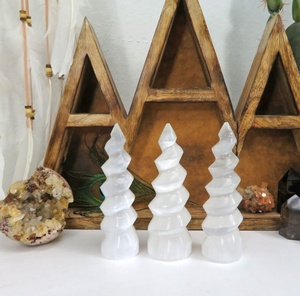 แท่นควอทซ์เคลือบแบบปรับแต่งได้,งานฝีมือหอคอยแบบเกลียว Selenite สำหรับตกแต่งบ้านจาก Exis คริสตัลส่งออก - Product Image 5