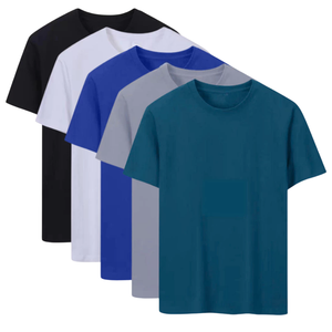 T-shirts pour hommes 100% coton de haute qualité impression numérique personnalisée bas quantité minimale de commande 160gsm grande taille tissu tricoté uni vierge - Product Image 5