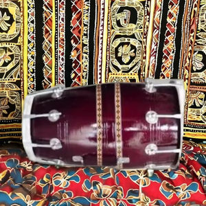 Instrumentos musicales indios decorativos y ecológicos, Dholak de madera marrón, tamaño 20 pulgadas de altura - Product Image 4