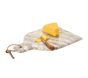 Planche à découper en marbre avec logo personnalisé, planche à découper noire en marbre, forme d'œuf, boucle en cuir - Product Image 2