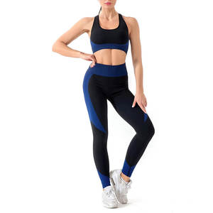 Conjunto de Yoga Sostenible de Alta Elasticidad sin Costuras de 2 Piezas para Mujer, Ropa Deportiva, Leggings de Cintura Alta, Conjunto de Leggings para Gimnasio, Ropa Deportiva a Prueba de Sentadillas - Product Image 1