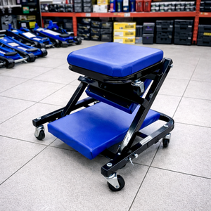 Asiento de mecánico 2 en 1 convertible en taburete rodante y de taller, capacidad de 300 lb, estructura de acero plegable, fabricante vietnamita GAPGAR033 - Product Image 1