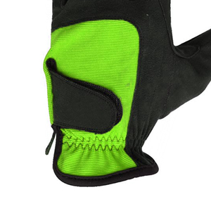 <b>Green</b> Black SpanEquestrian <b>Leather</b> Full Finger <b>Gloves</b> Pull-On Closure Non-Slip Grip Breathable Stretch Unisex Multi Colors Men - Product Image 2