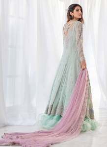 Embroidered Silk Net Shawl Floral Ethnic Scarf Sheer Statement <b>Wrap</b> Skin-Friendly for Wedding Party <b>Bridal</b> Wear - Product Image 3